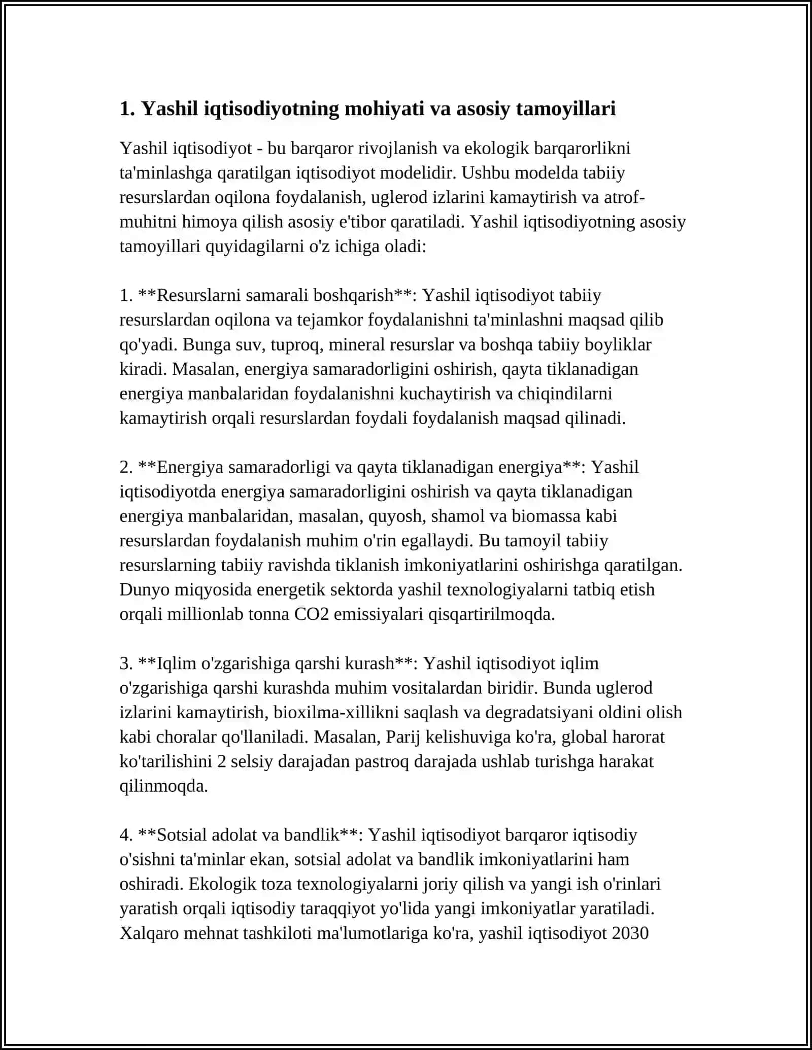 AKSIYADORLIK JAMIYATLARINI INNOVATSION BOSHQARISHDA YASHIL IQTISODIYOTNI JORIY ETISH AHAMIYATI VA AFZALLIKLARI 3