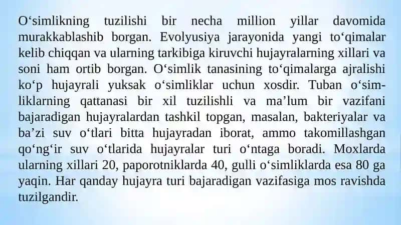 O`simlikto`qimalari 3