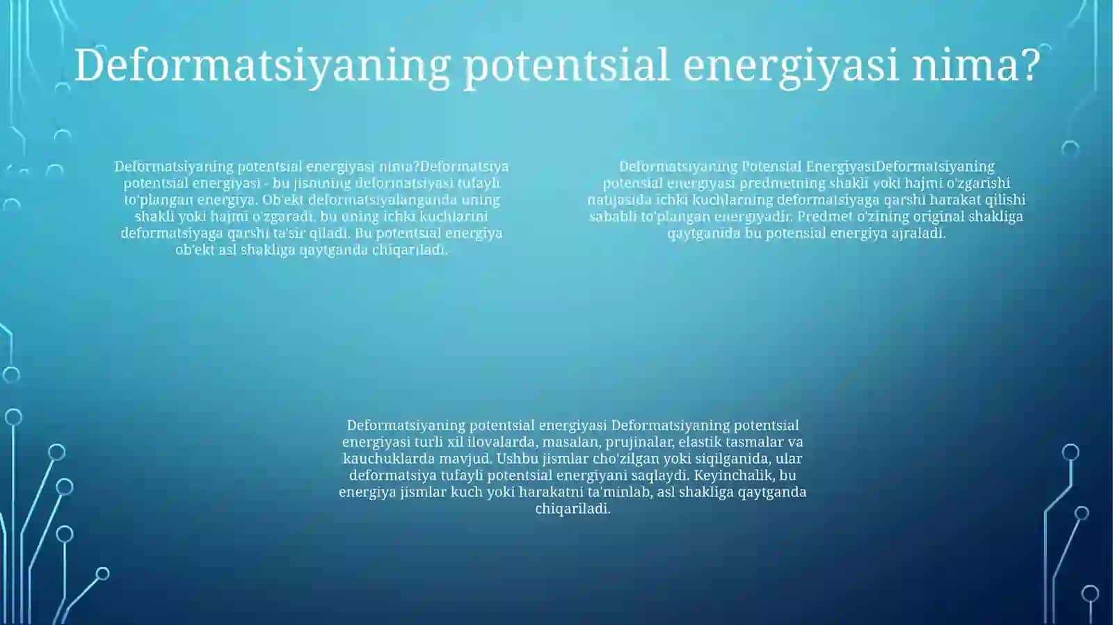 Deformatsiyaning Potensial Energiyasi 3