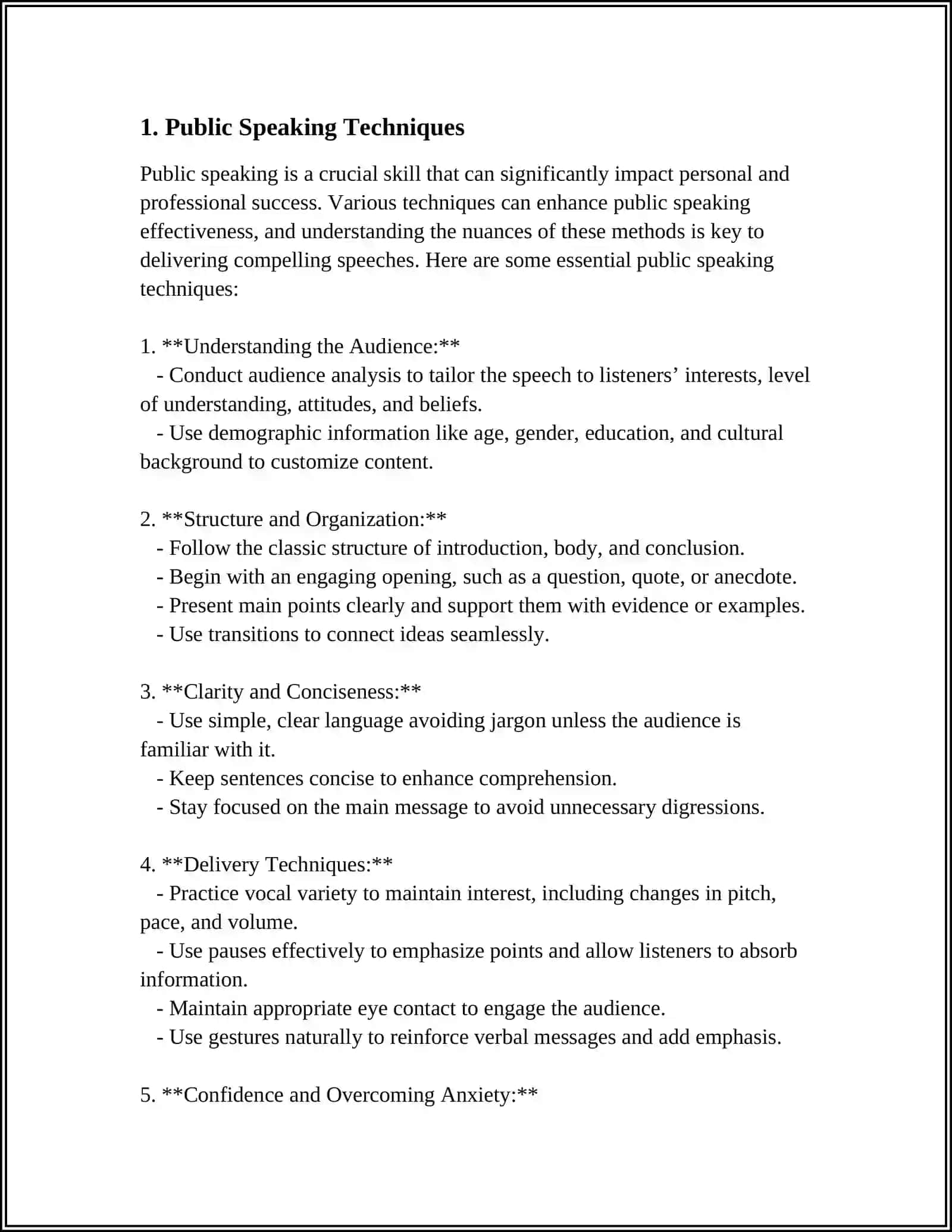 Public Speaking Techniques 3