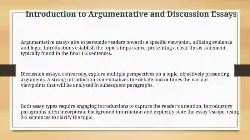 Argumentative and Discussion Essay 3