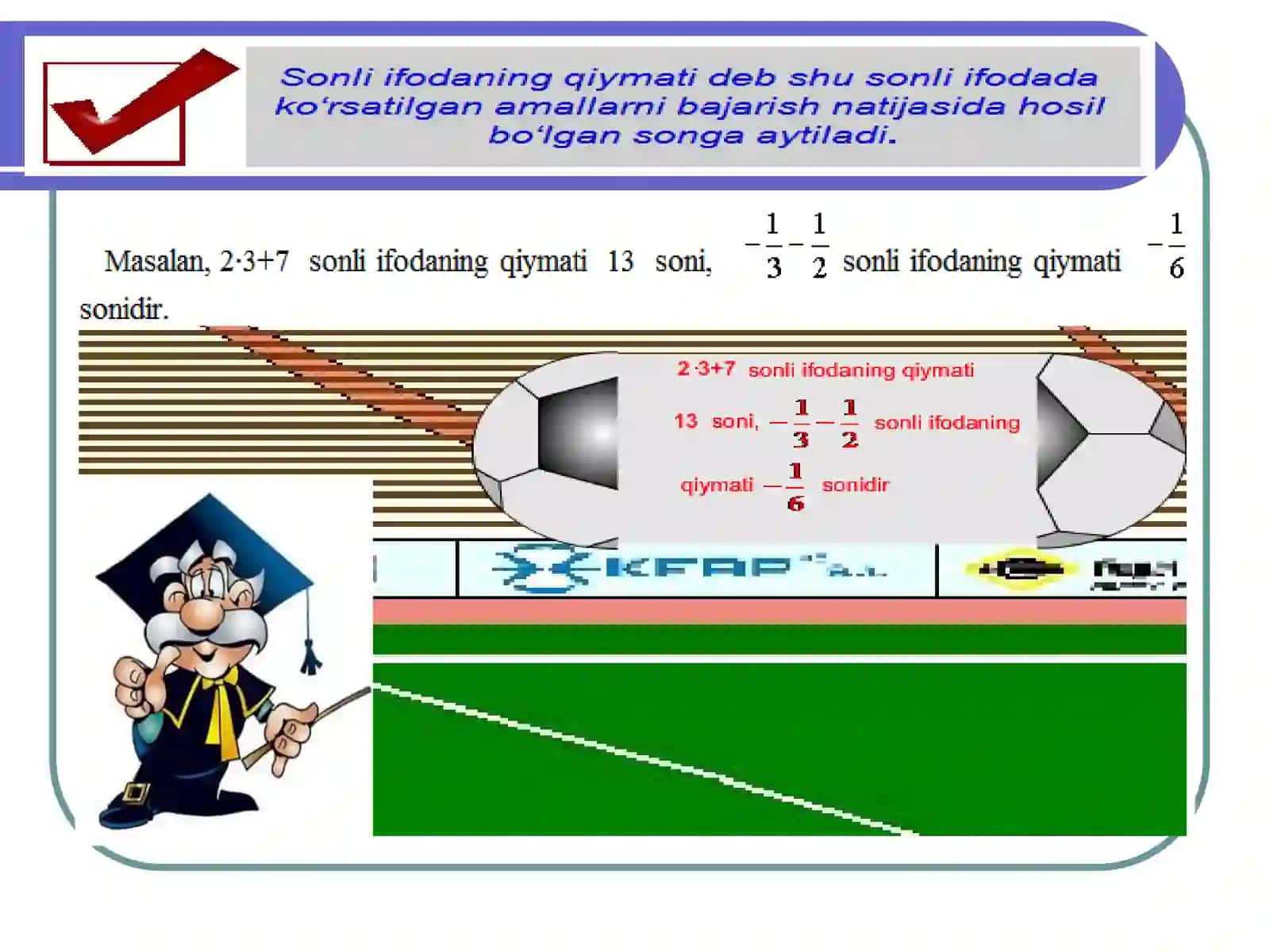 Sonli ifodalar. 7-sinf algebra fanidan dars ishlanma. 3