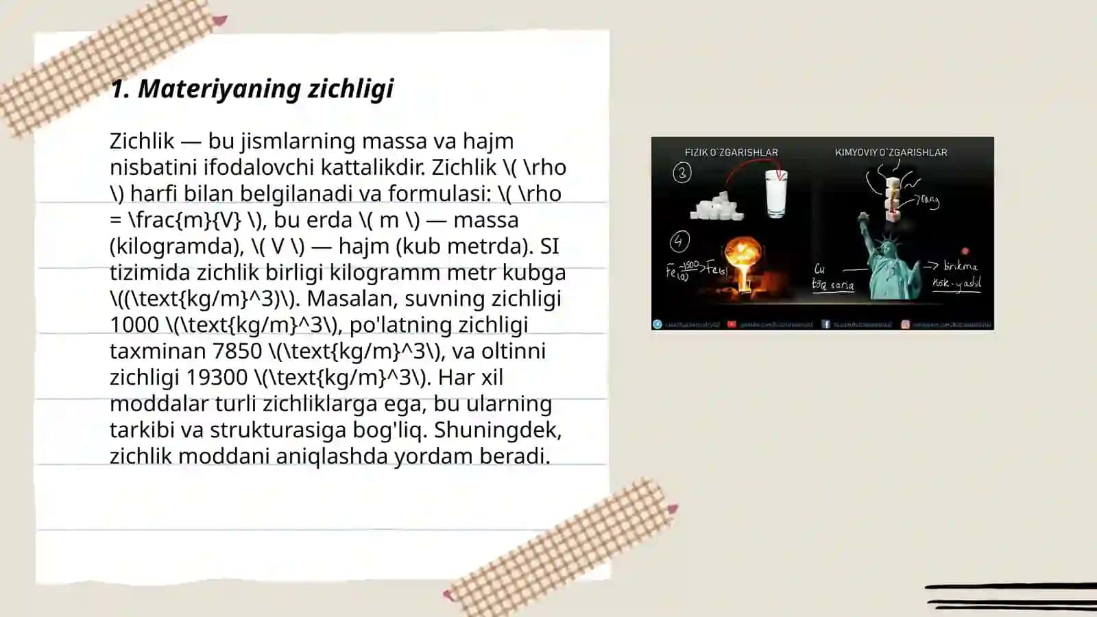 Materiyaning asosiy fizik xossalari 3