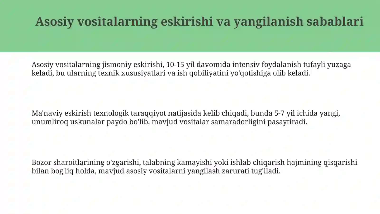 Sanoat korxonalarida asosiy ishlab chiqarish fondlarini yangilashning samaradorligi 3