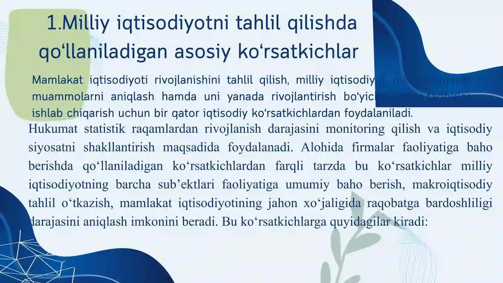 Yalpi ichki mahsulot tushunchasi va uni hisoblashning asosiy shartlari 3
