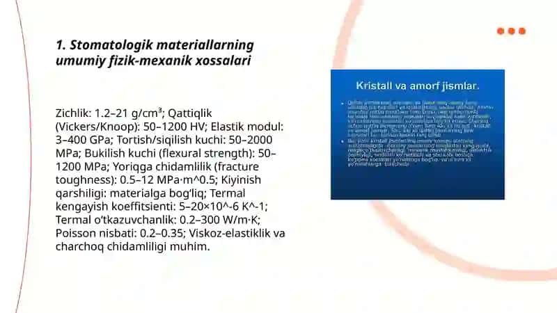 Stomatologik materiallarning fizik-mexanikxossalari 3