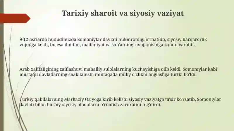 IX-XII asrlardagi madaniy yuksalish omillari (Renessans) 3