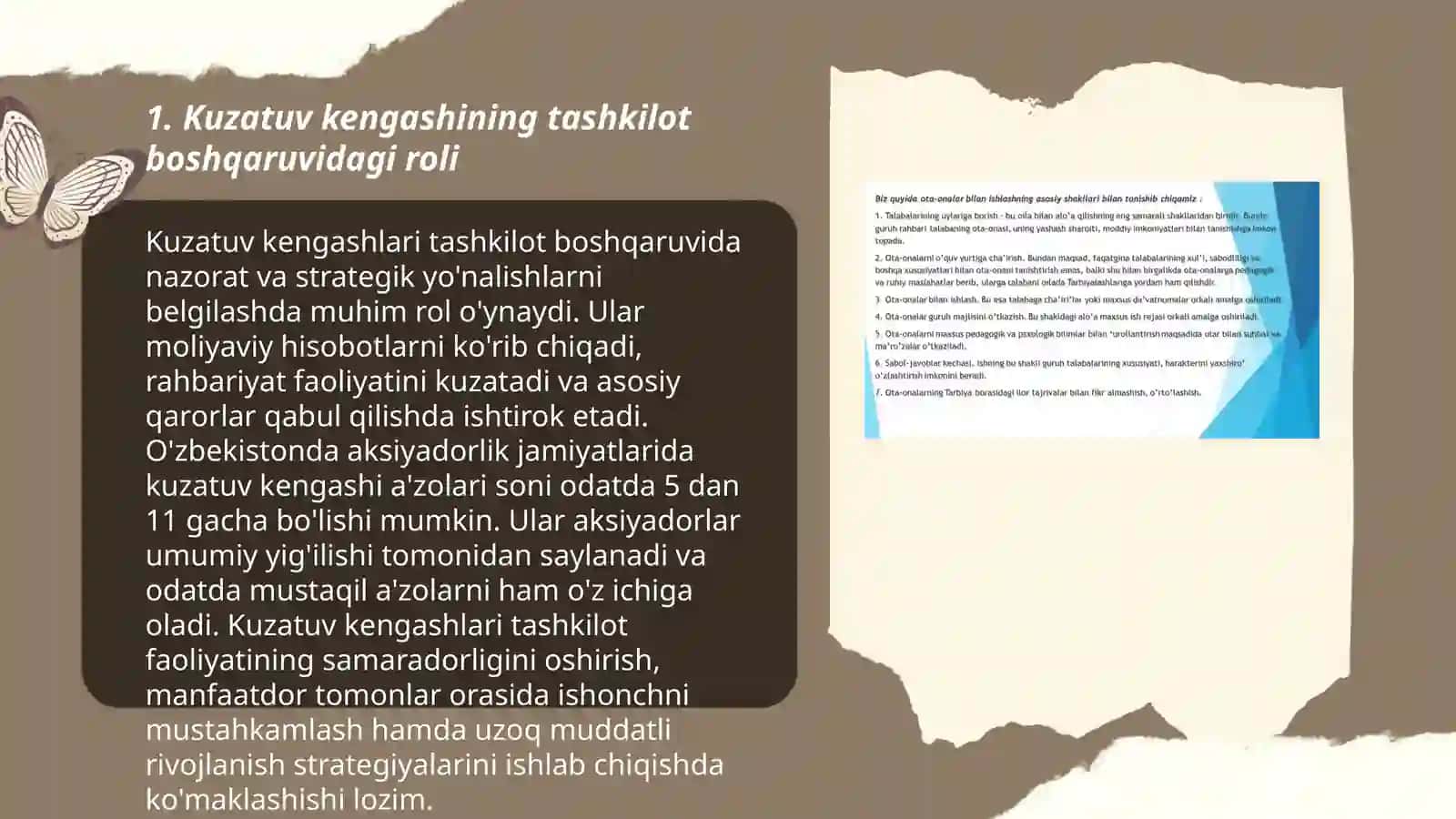 Kuzatuv kengashining tashkilot faoliyatidagi o‘rni va hamkorlik ishlaridan kutilayotgan natijalar 3