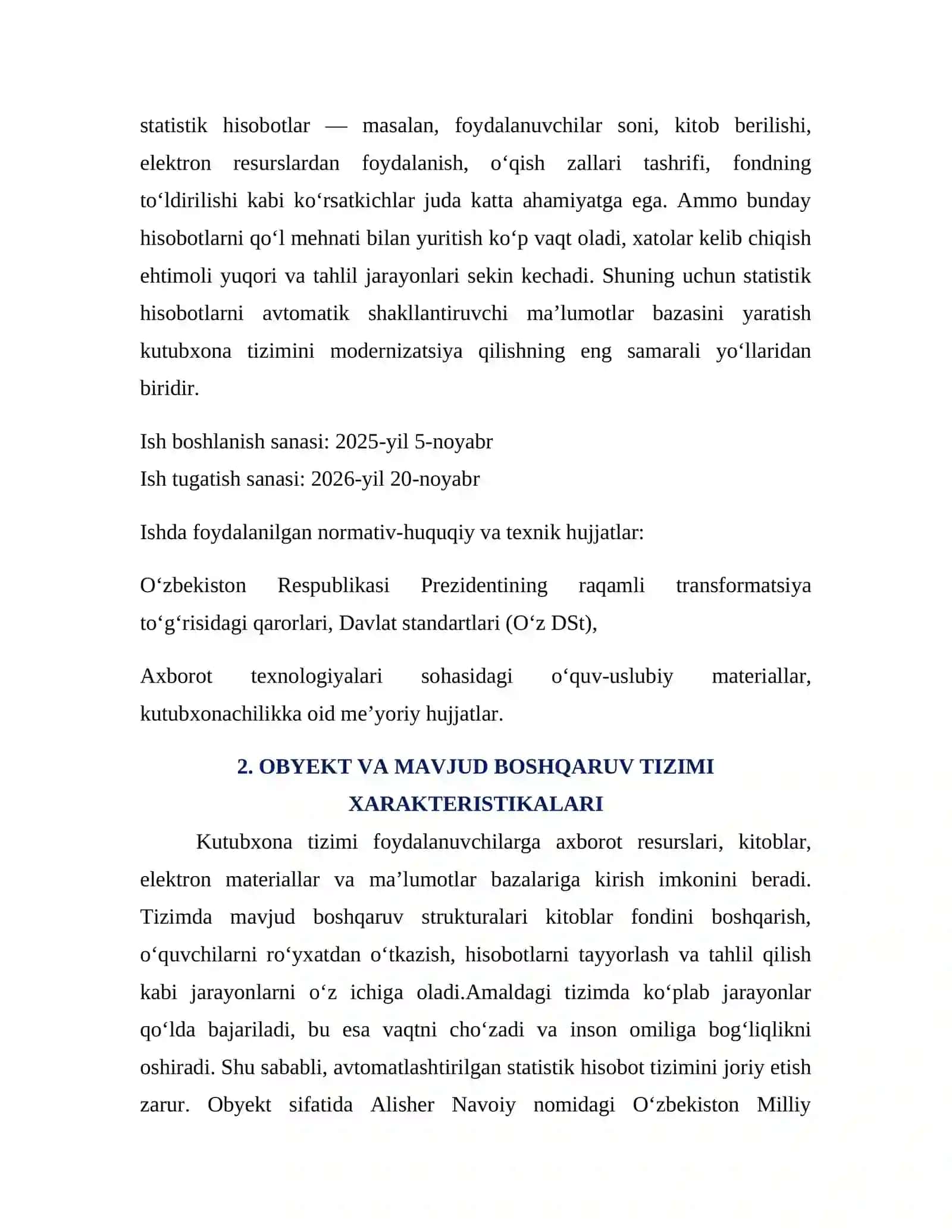 KUTUBXONA TIZIMI UCHUN STATISTIK HISOBOTLARNI AVTOMATIK SHAKLLANTIRUVCHI MA’LUMOTLAR BAZASI 3