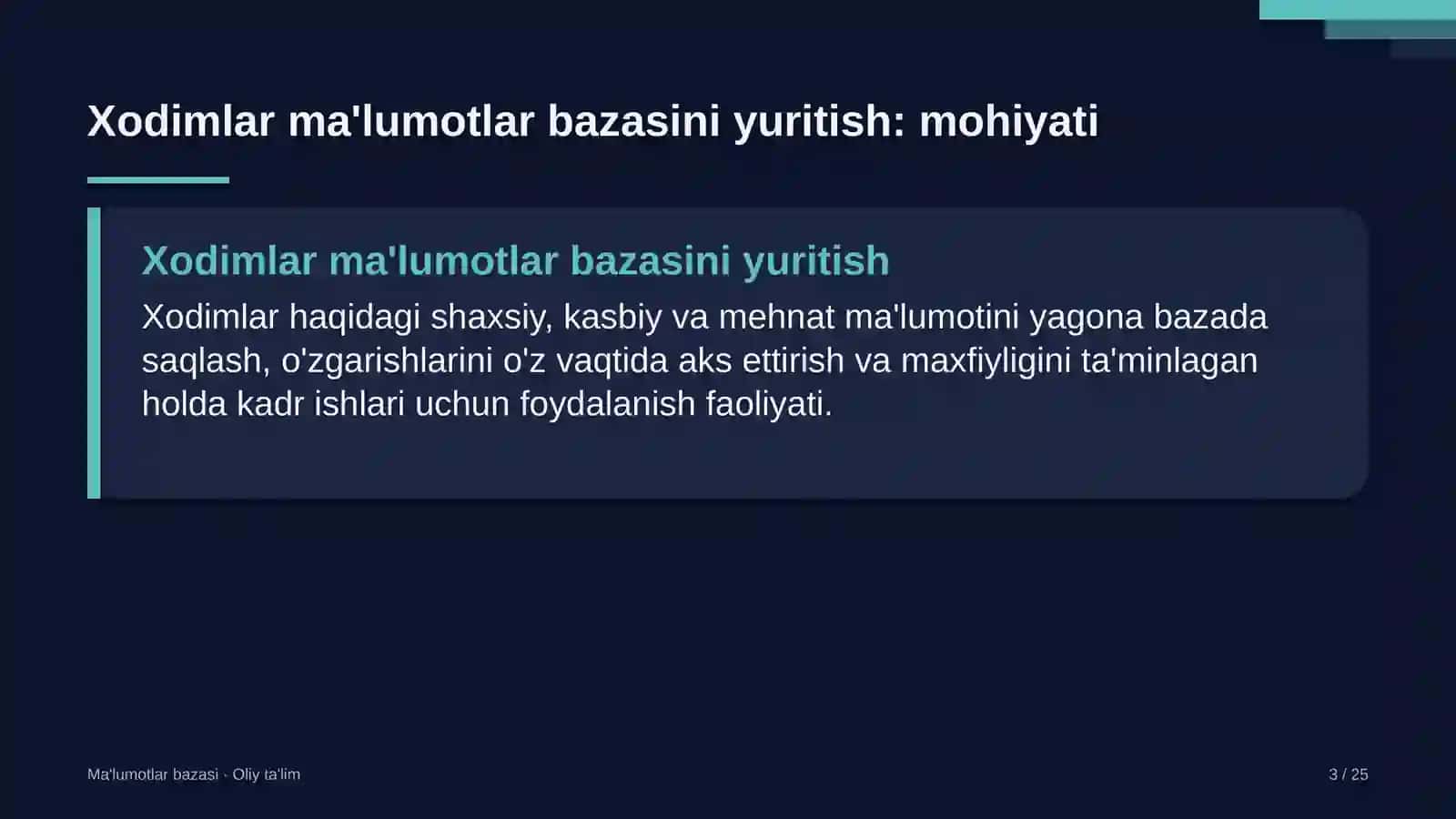festival turizmida xodimlar ma'lumotlar bazasini yuritish 8347 3