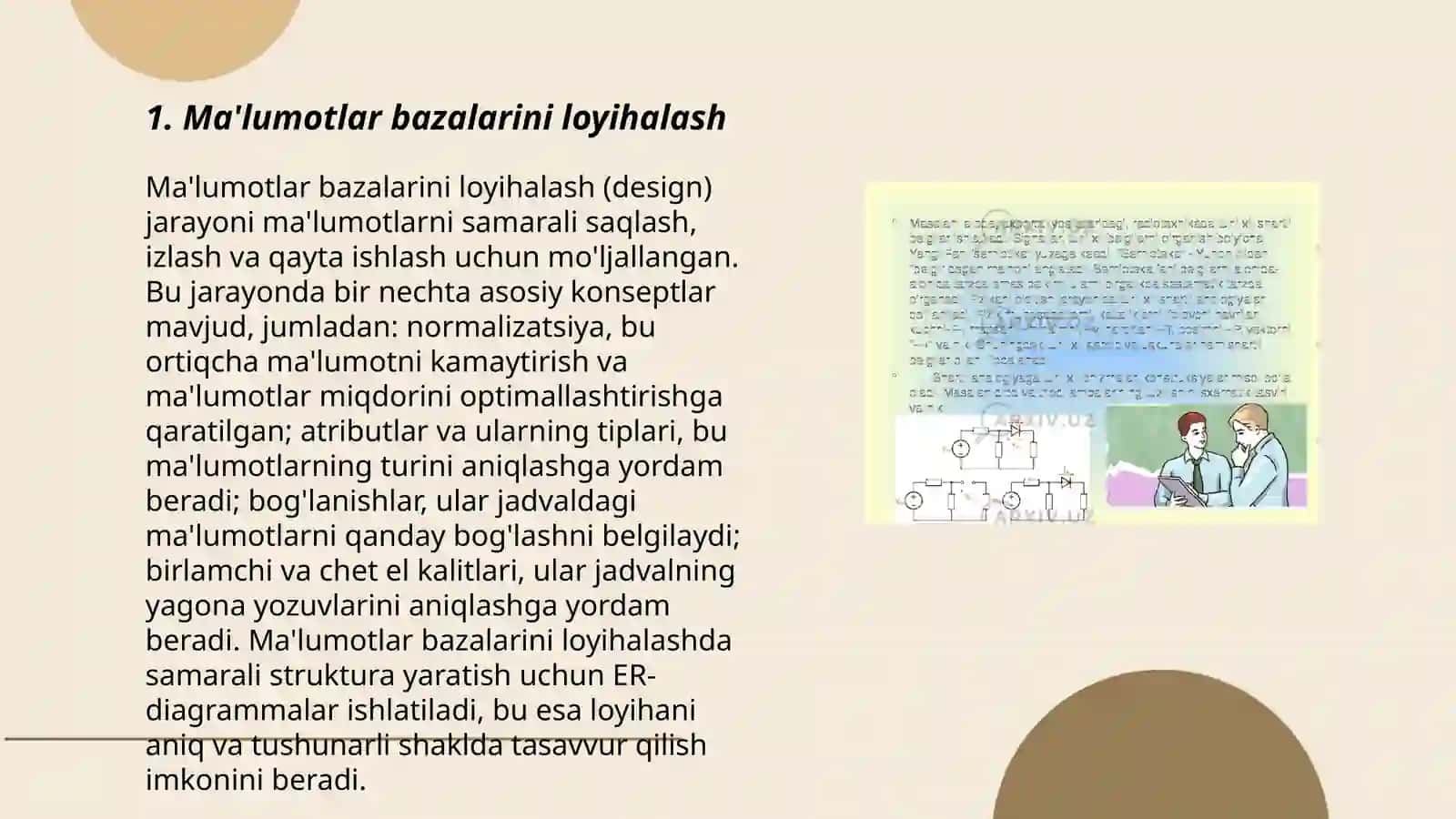 Mavzu: Ma'lumotlar bazalari va katta xajmdagi ma'lumotlar bilan ishlash texnologiyalari 3