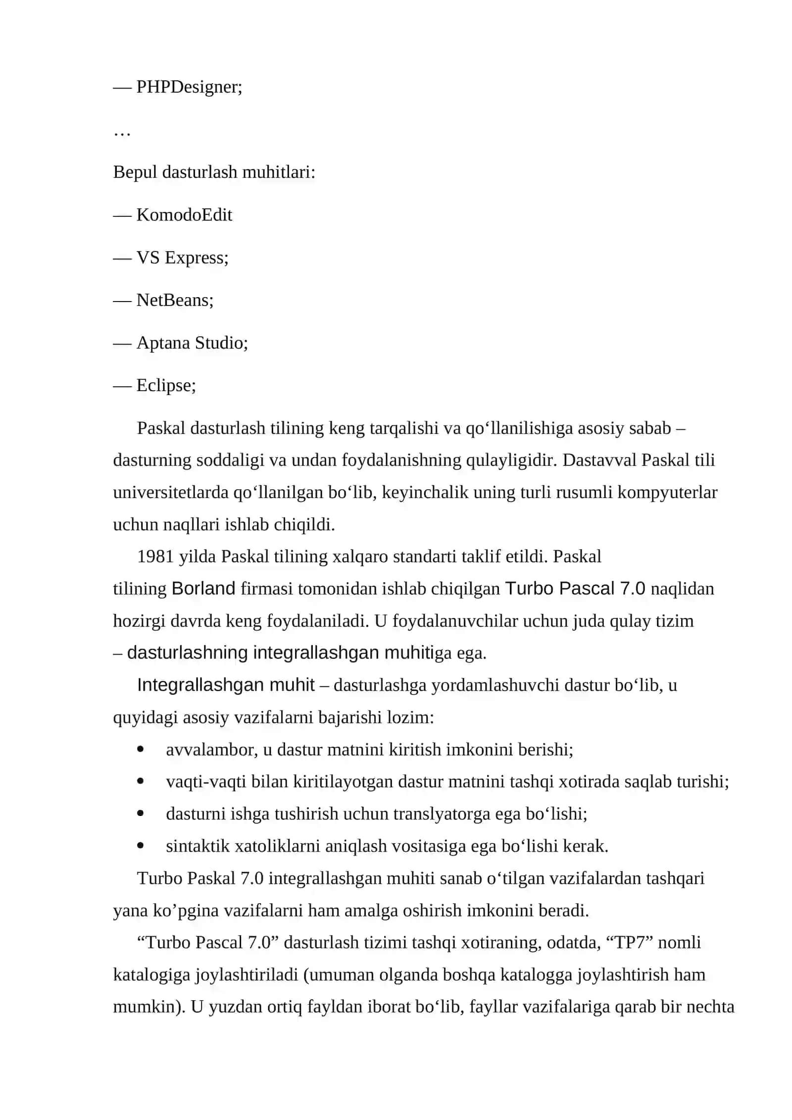 Integrallashgan dasturlash muhiti 3