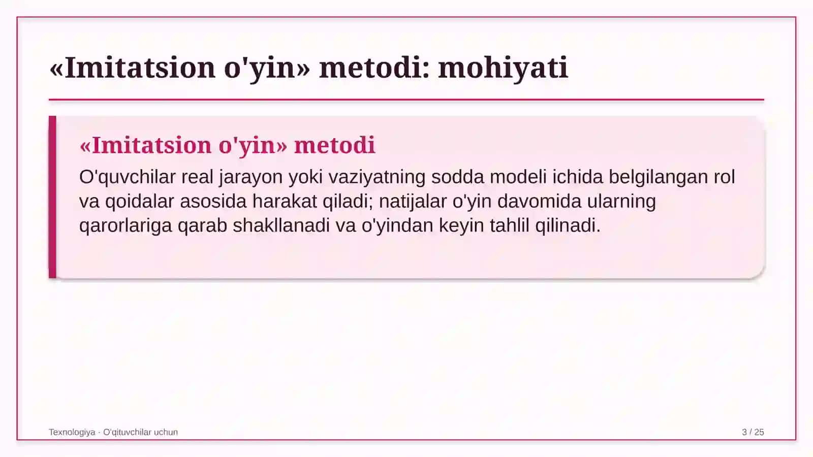 texnologiya darslarida imitatsion o'yin metodidan foydalanish 9424 3