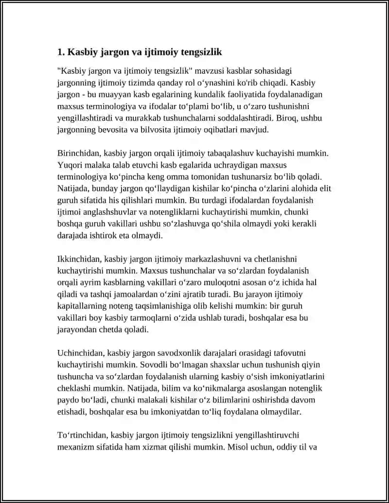 IJTIMOIY MASALALAR: KASBLAR BILAN BOG'LIQ JARGON 3