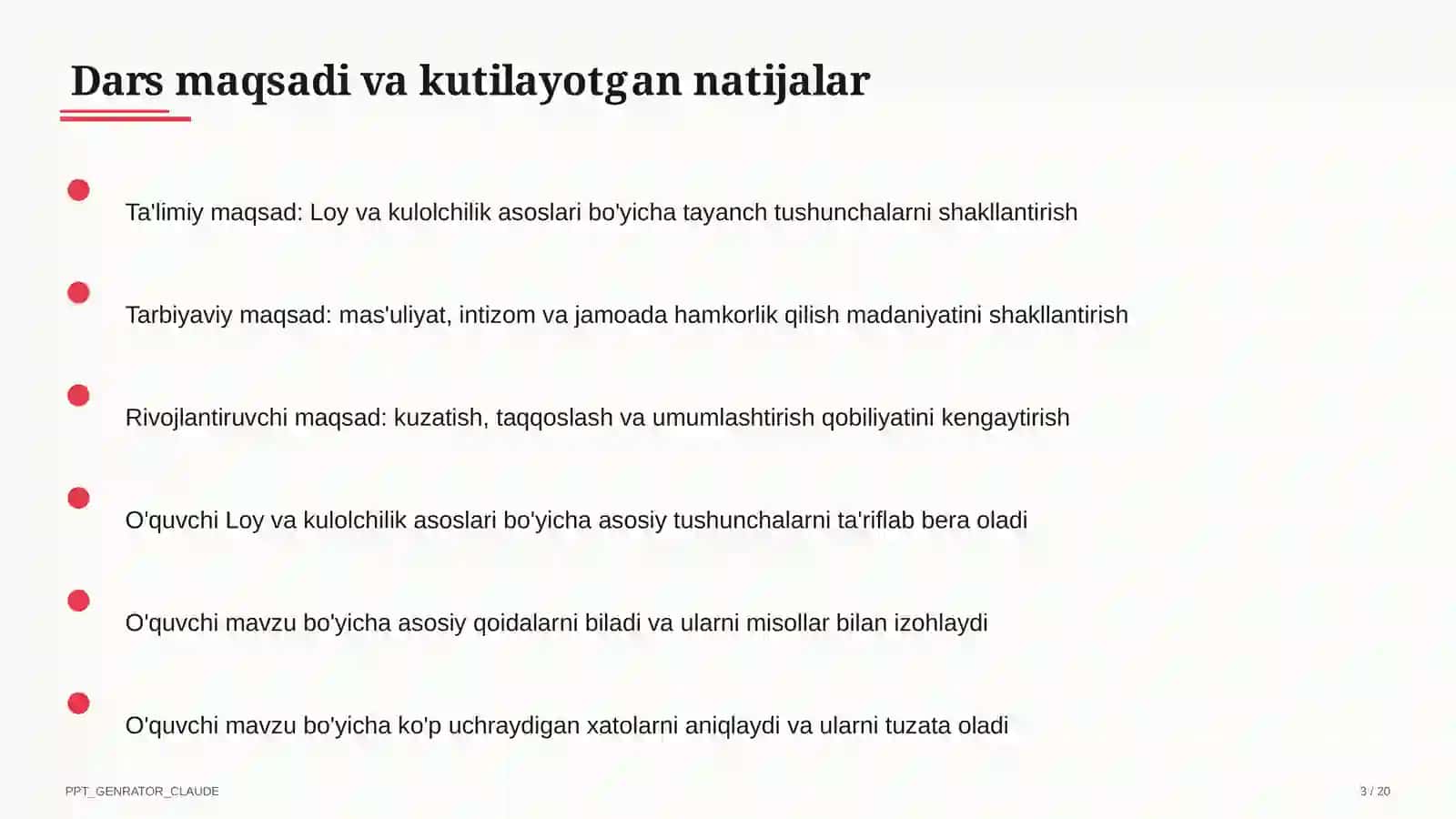 Loy va kulolchilik asoslari (4-sinf) 3