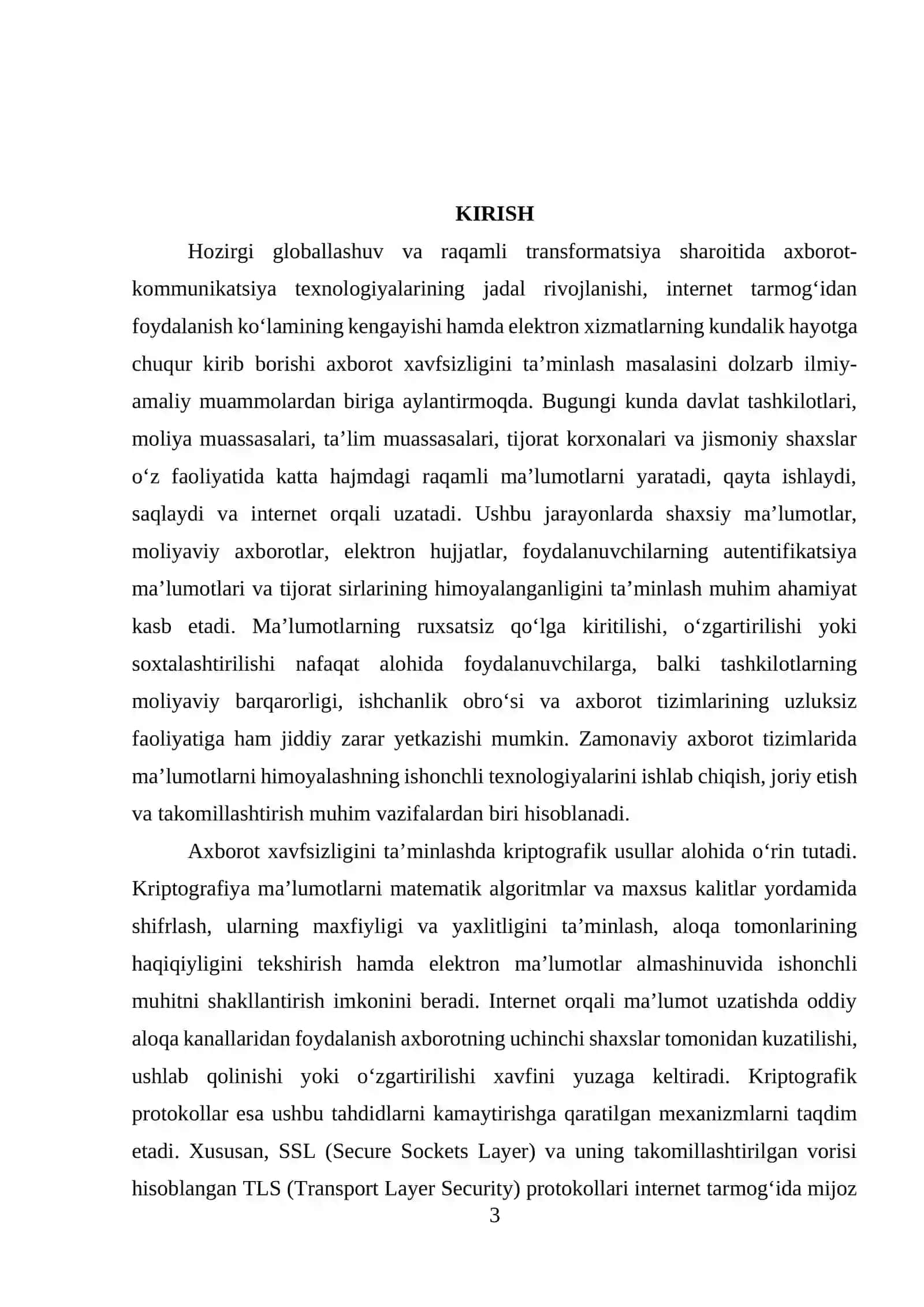 Kriptografik protokollar (SSL/TLS) tahlili va veb-trafikni xavfsiz shifrlash 3
