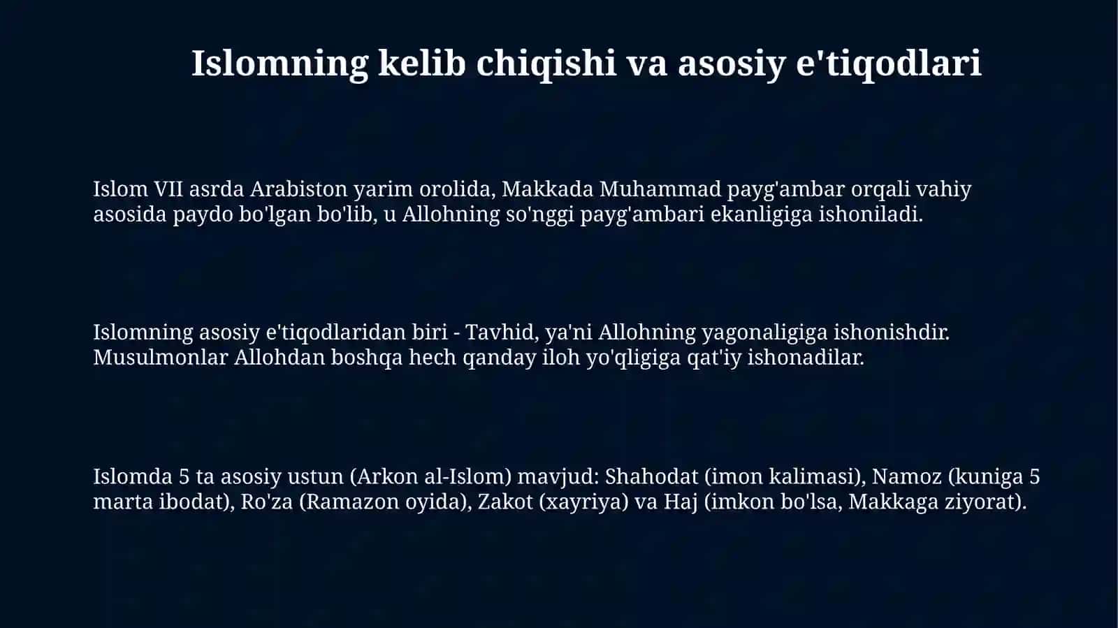 Islom dini tarixi va mohiyati 3