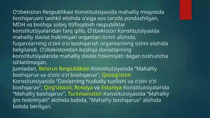 MAHALLIY DAVLAT HOKIMYATINING KONSTITUTSIYAVIY ASOSLARI 3