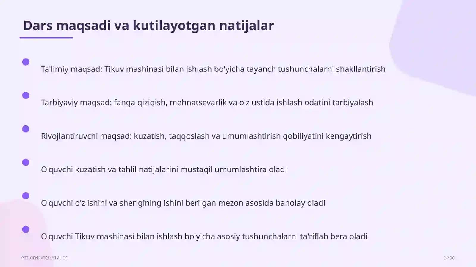 Tikuv mashinasi bilan ishlash (6-sinf) 3