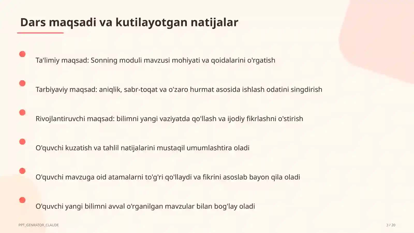 Sonning moduli (6-sinf) 3