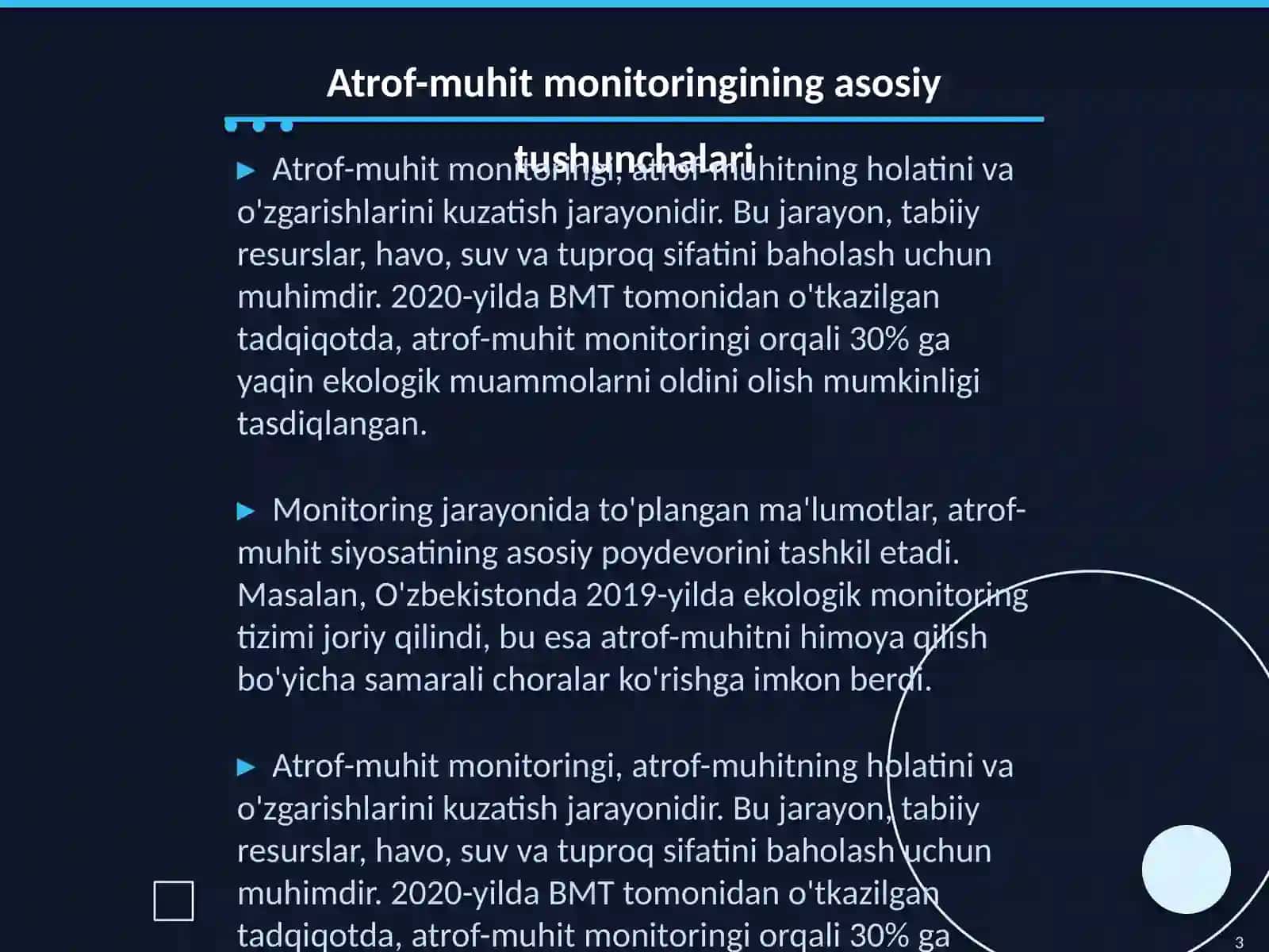 Atrof-muhit monitoringi va zamonaviy texnologiyalar 3