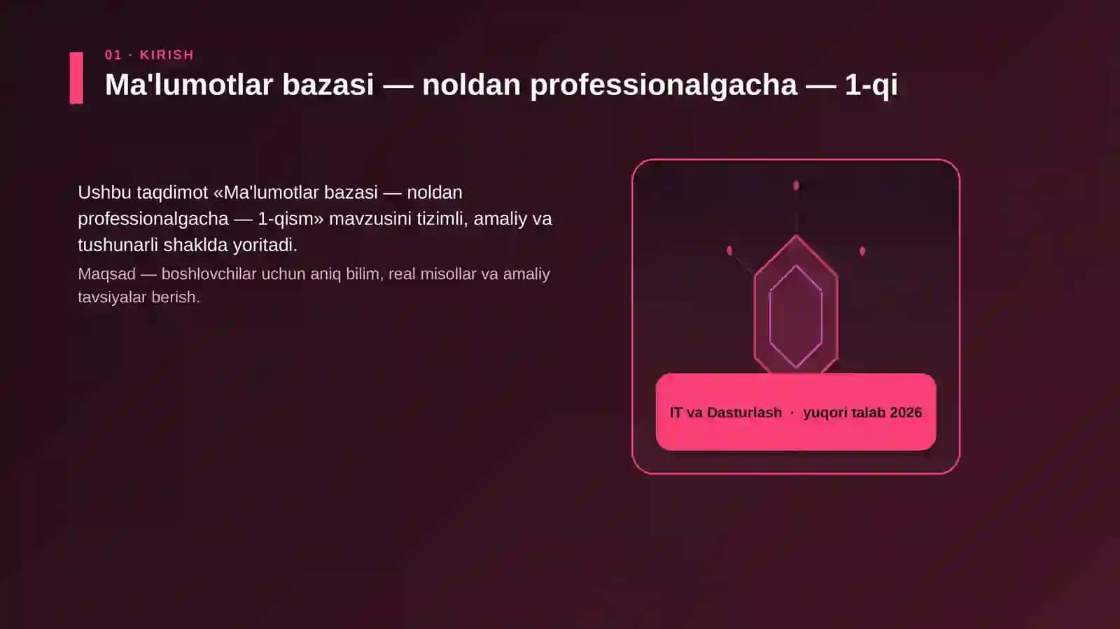 Ma'lumotlar bazasi noldan professionalgacha 1-qism 3