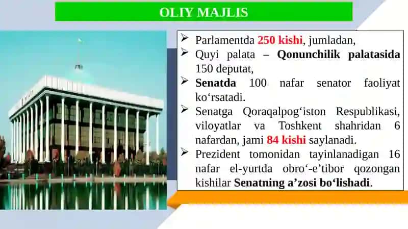O‘zbekistonda demokratik, fuqarolik jamiyati asoslarining shakllanishi, amalga oshirilgan siyosiy islohotlar. 3
