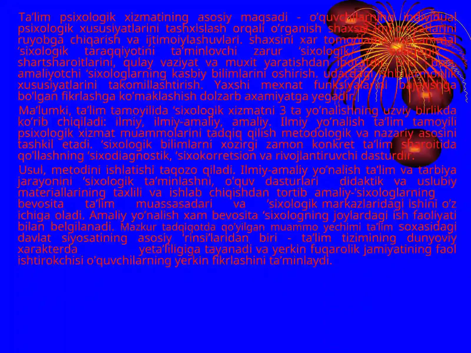 Psixologik xizmatning tashkil qilinishi va uning vazifalari 3