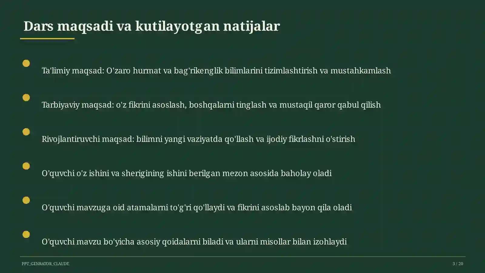 O'zaro hurmat va bag'rikenglik (7-sinf) 3