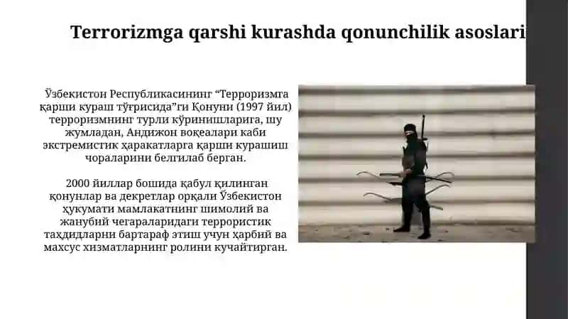 O’zbekistonning terorizmga qarshi kurash tajribasi 3