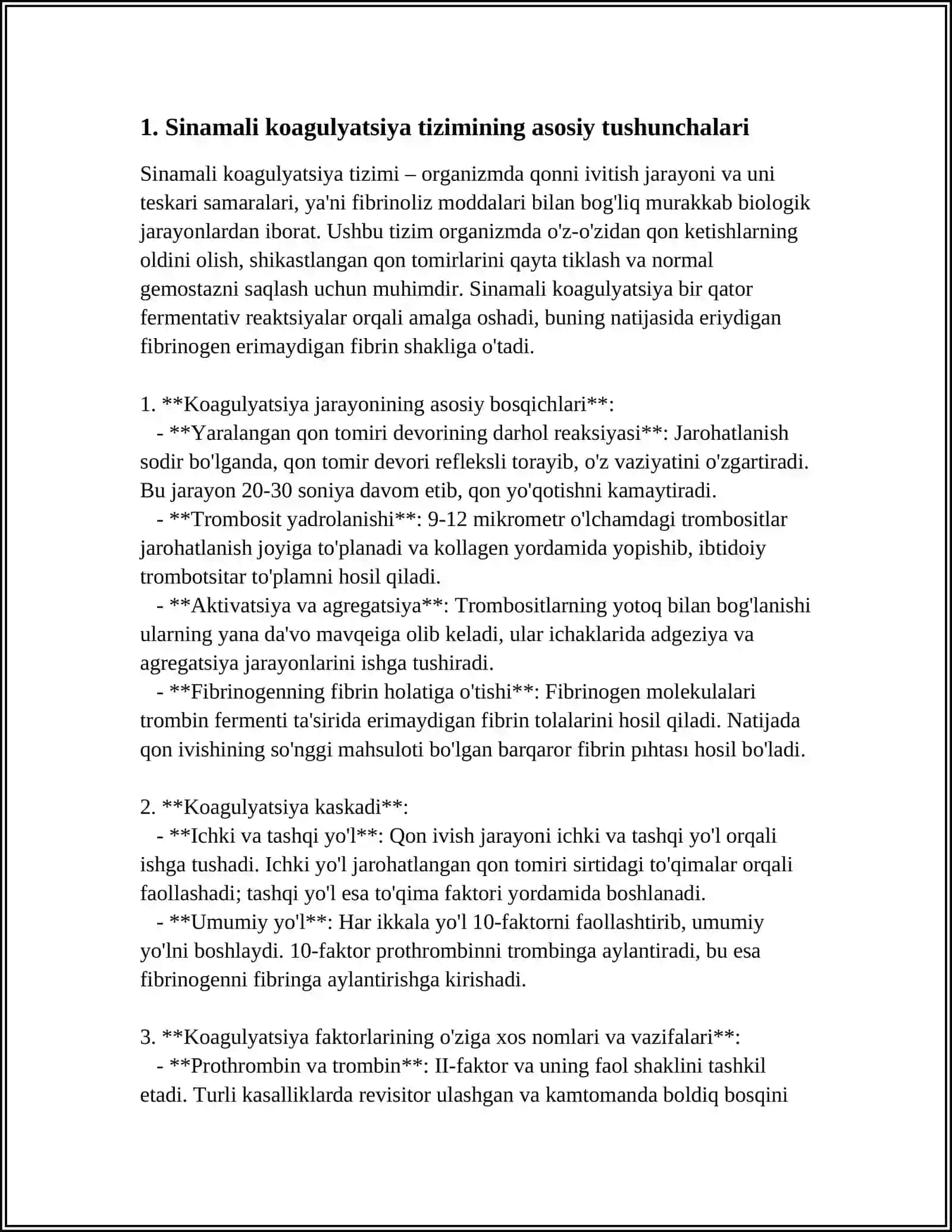 SINAMALI KOAGULYATSIYA TIZIMINI TUZISH 3