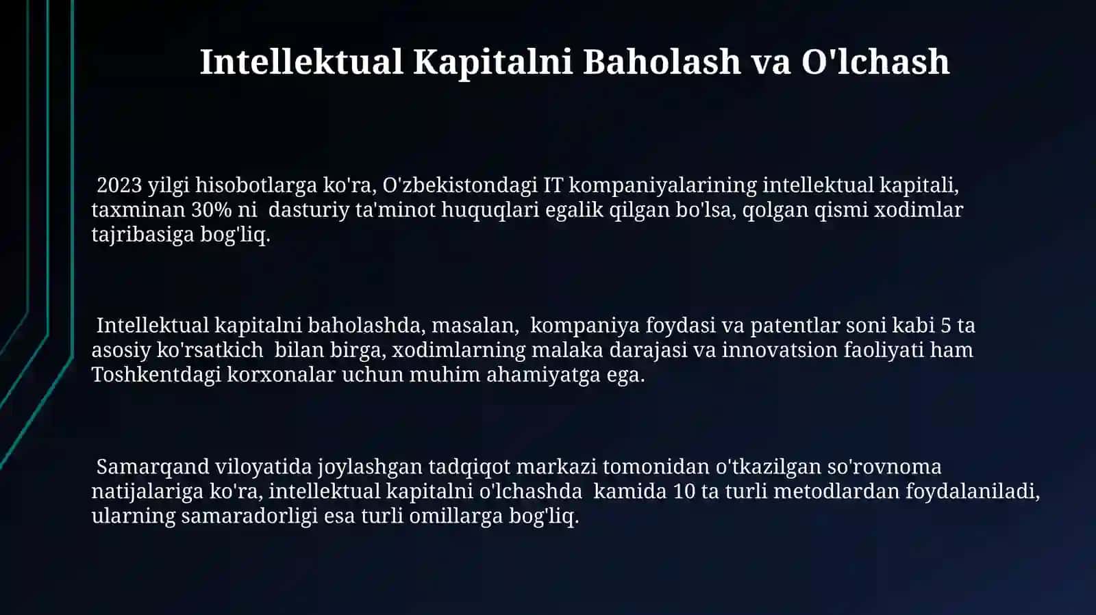 INTELLEKTUAL KAPITAL, INTELLEKTUAL MULKNI SHAKLLANTIRISH VA BOSHQARISH 3