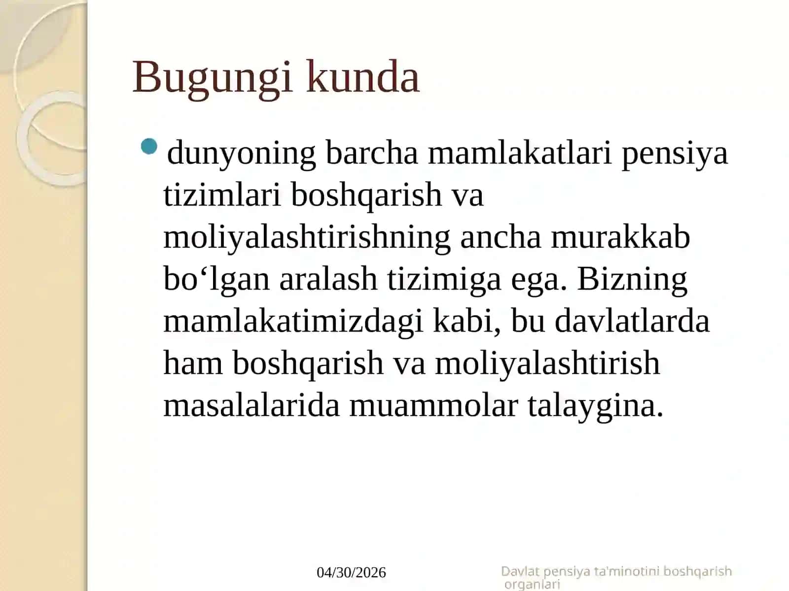 PENSIYA TA’MINOTINI NG MOLIYAVIY MANBALARI 3