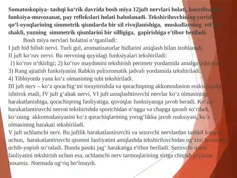 Nerv tizimini klinik va asbob-uskunalar yordamida tekshirish usullari 3