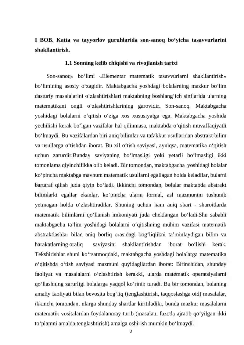Katta va Tayyorlov Guruhlarida Son-sanoq Bo'yicha Tasavvurlarini Shakllantirish va Hisoblash 3