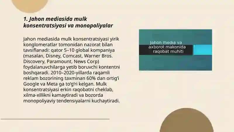 Jahon media va axbarot makodida raqobat muhiti 3