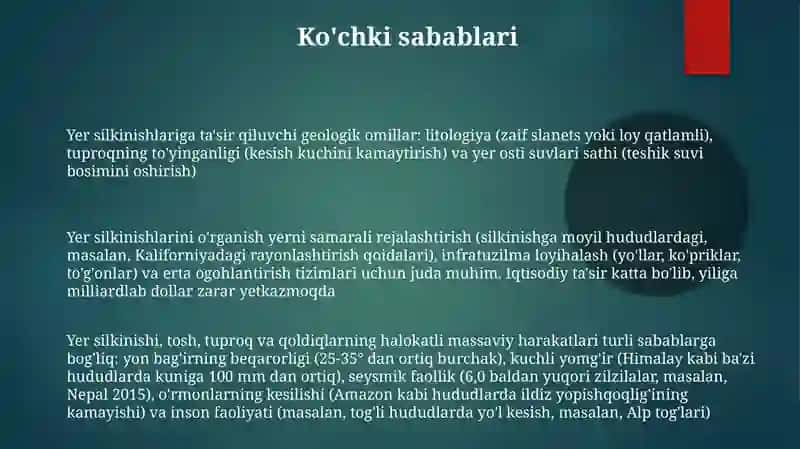 Yer silkinishlariga ta'sir qiluvchi geologik omillar 3