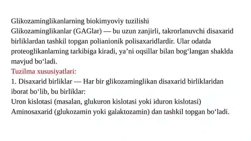 Glikozaminoglikanlarning tibbiyotda qo’llanilishi 3