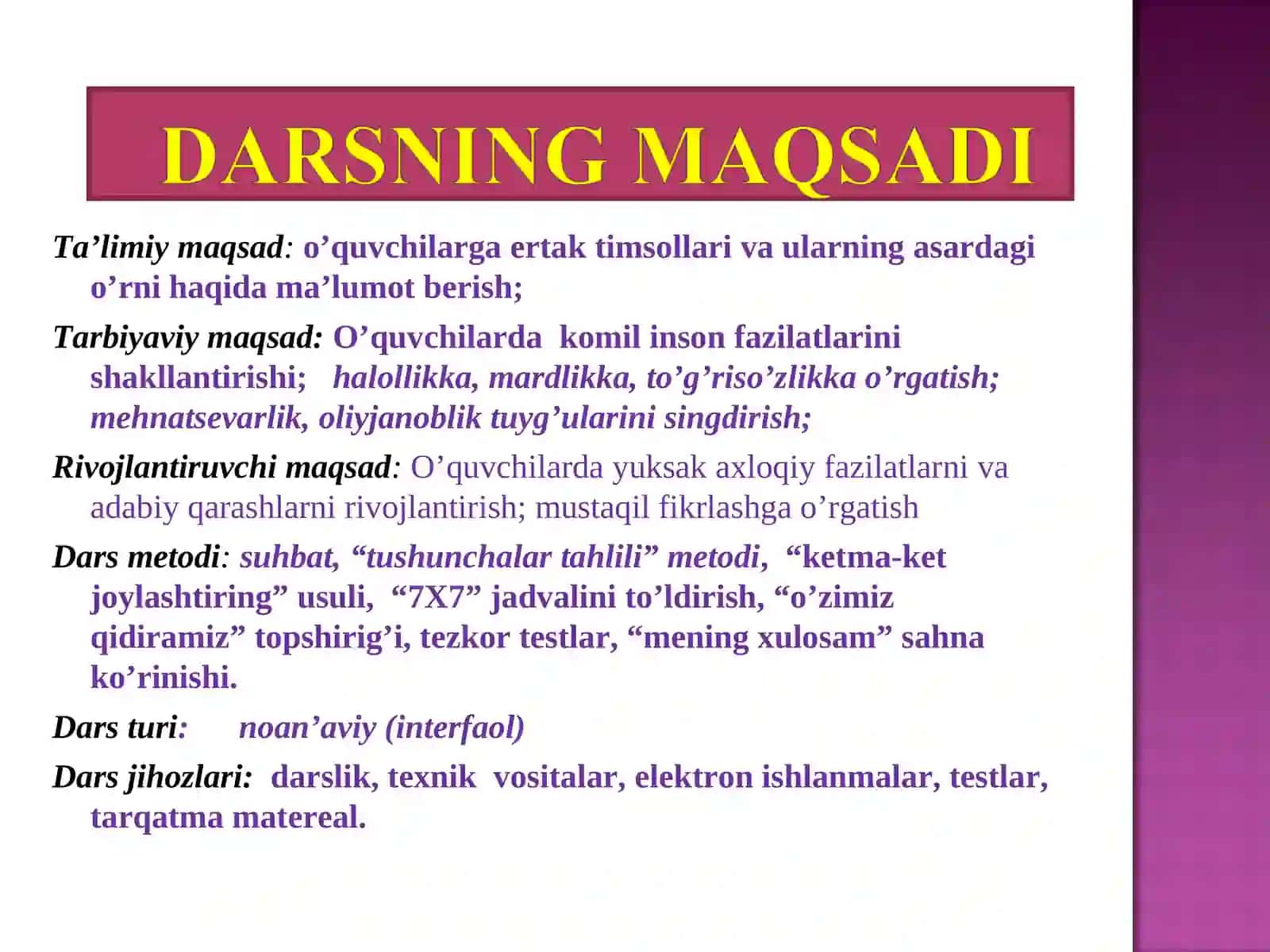 Ta'limiy maqsad 3