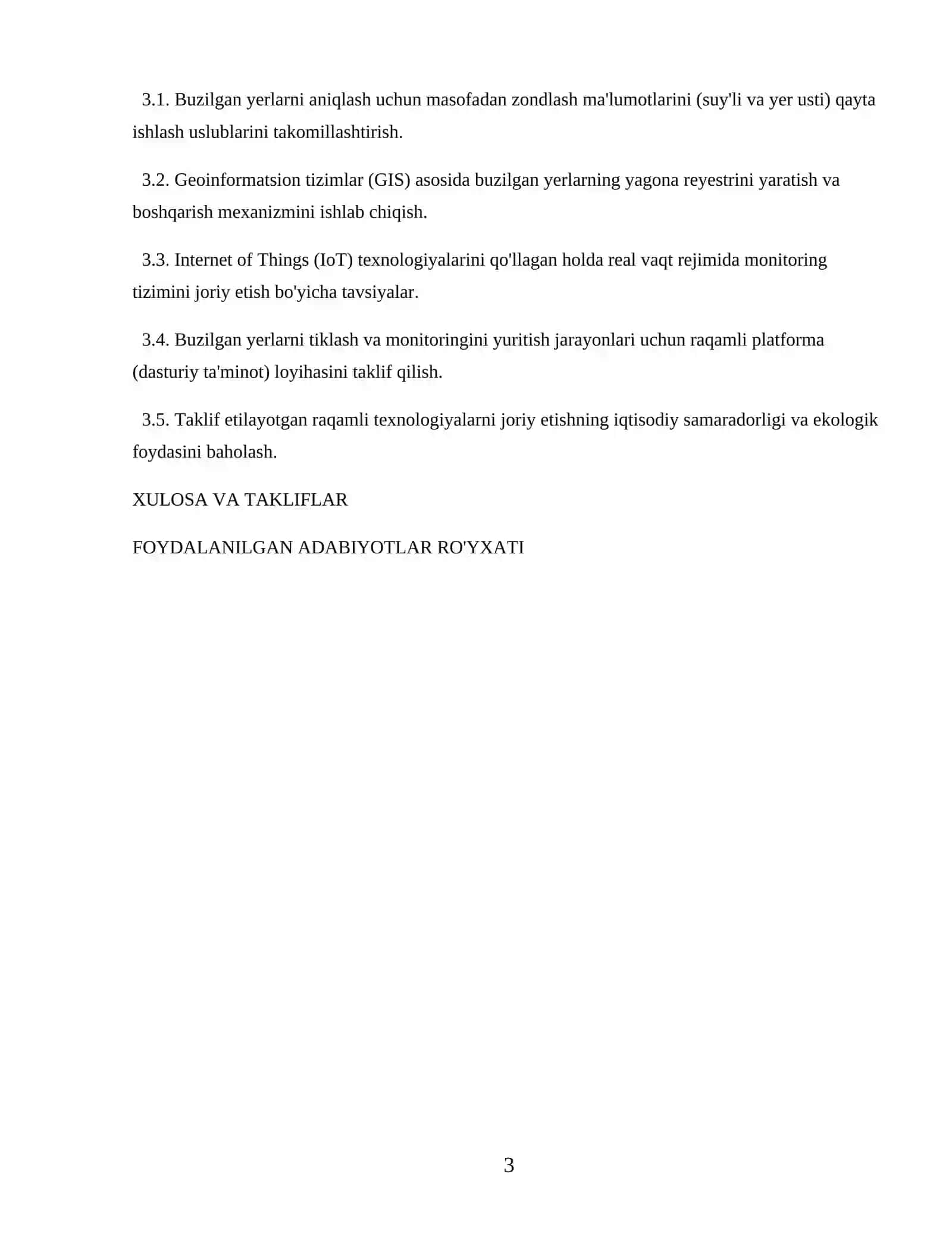 Yirik sanoat korxonalari faoliyati natijasida buzilgan yerlarni aniqlash va monitoringini yuritishda raqamli texnologiyalardan foydalanish 3