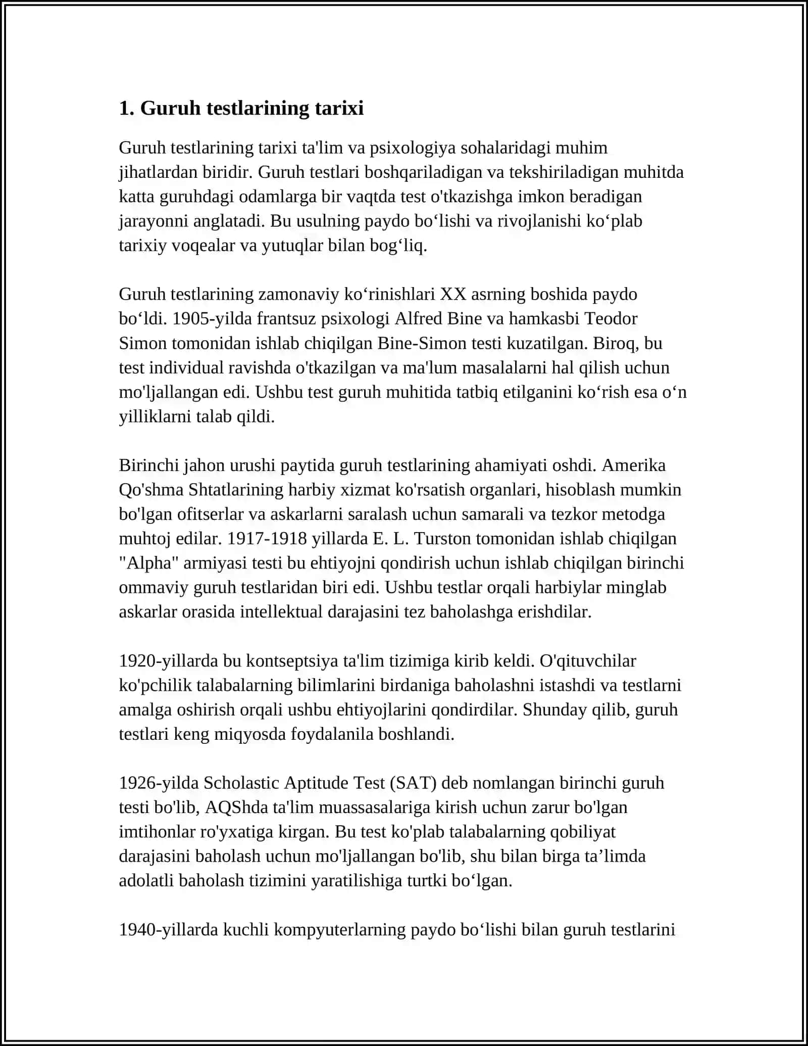 GURUH TESTLARI VA ULARNING QO‘LLANISHI 3