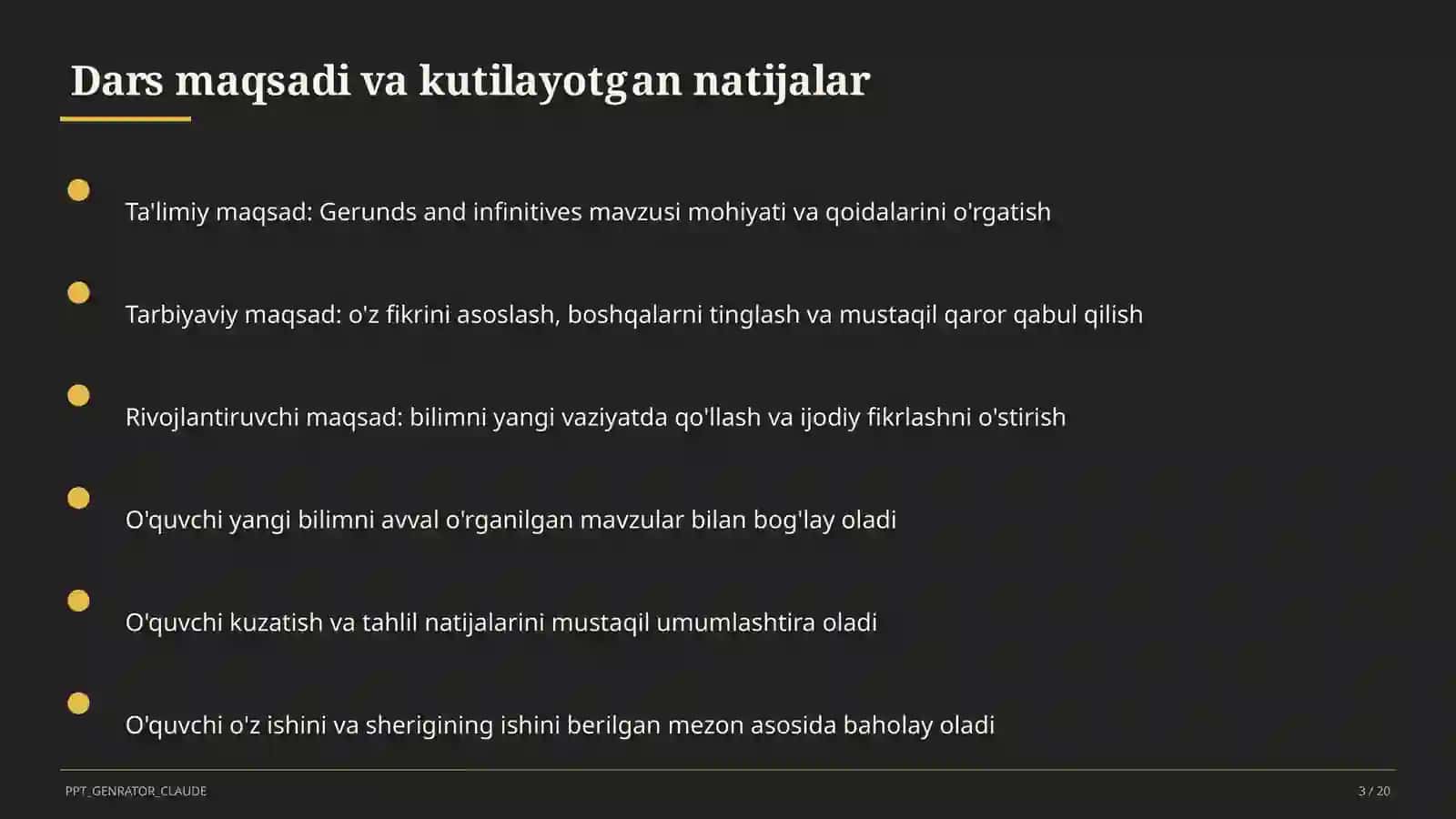 Gerunds va infinitives (11-sinf) 3
