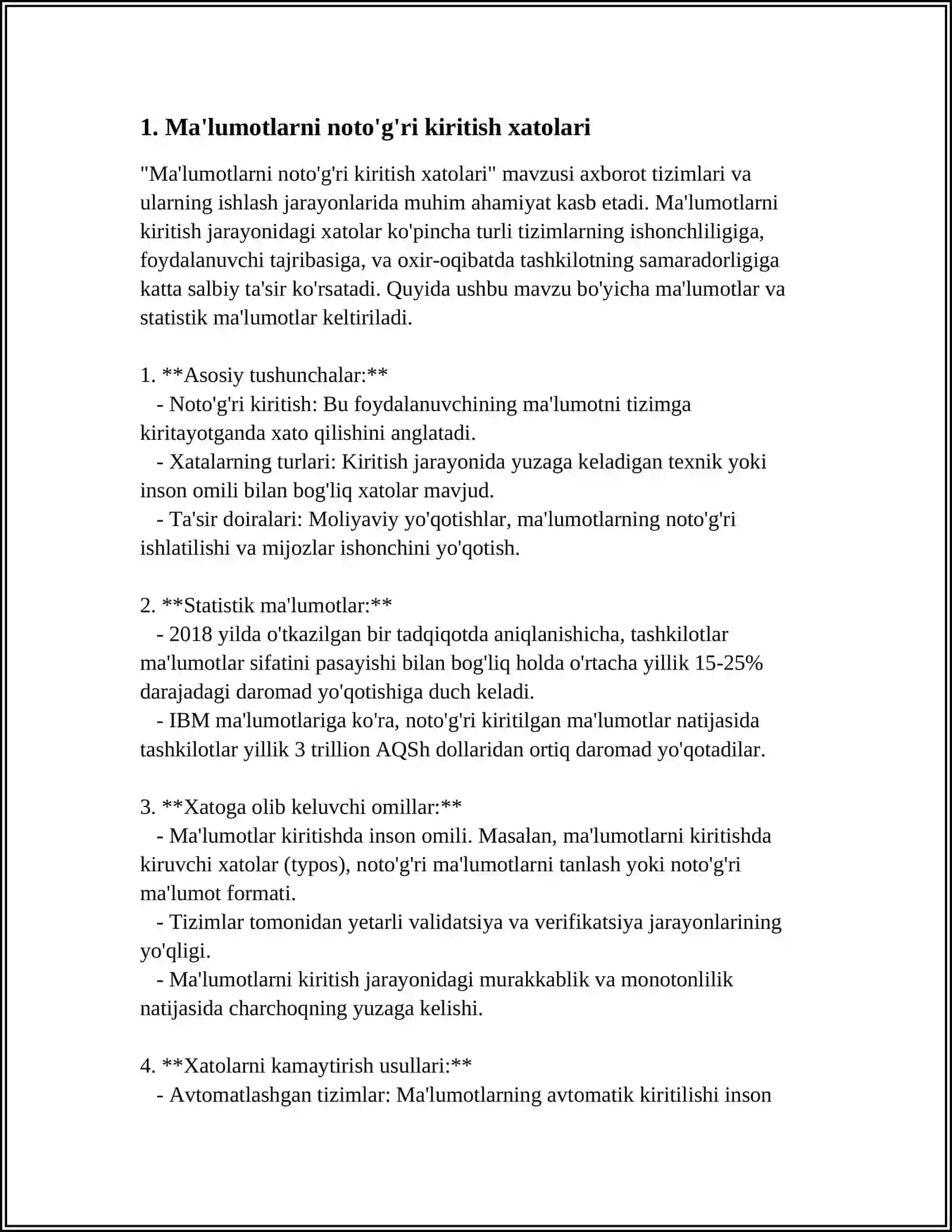 MIQDOR ANALIZIDA YÒL QÒYILADIGAN XATOLAR VA ULARNI TUZATISH YÒLLARI 3
