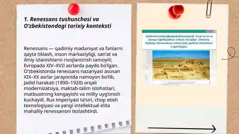 Oʻzbekiston tarixida renessans:asosiy bosqichlari va rivojlanish tarixi 3