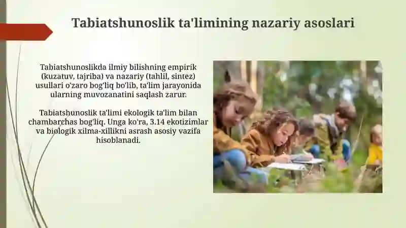 Tabiatshunoslik ta'limi 3