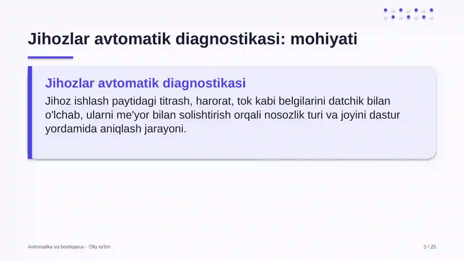 Dorivor o'simliklar yetishtirishda jihozlar holatini avtomatik diagnostika qilish 3