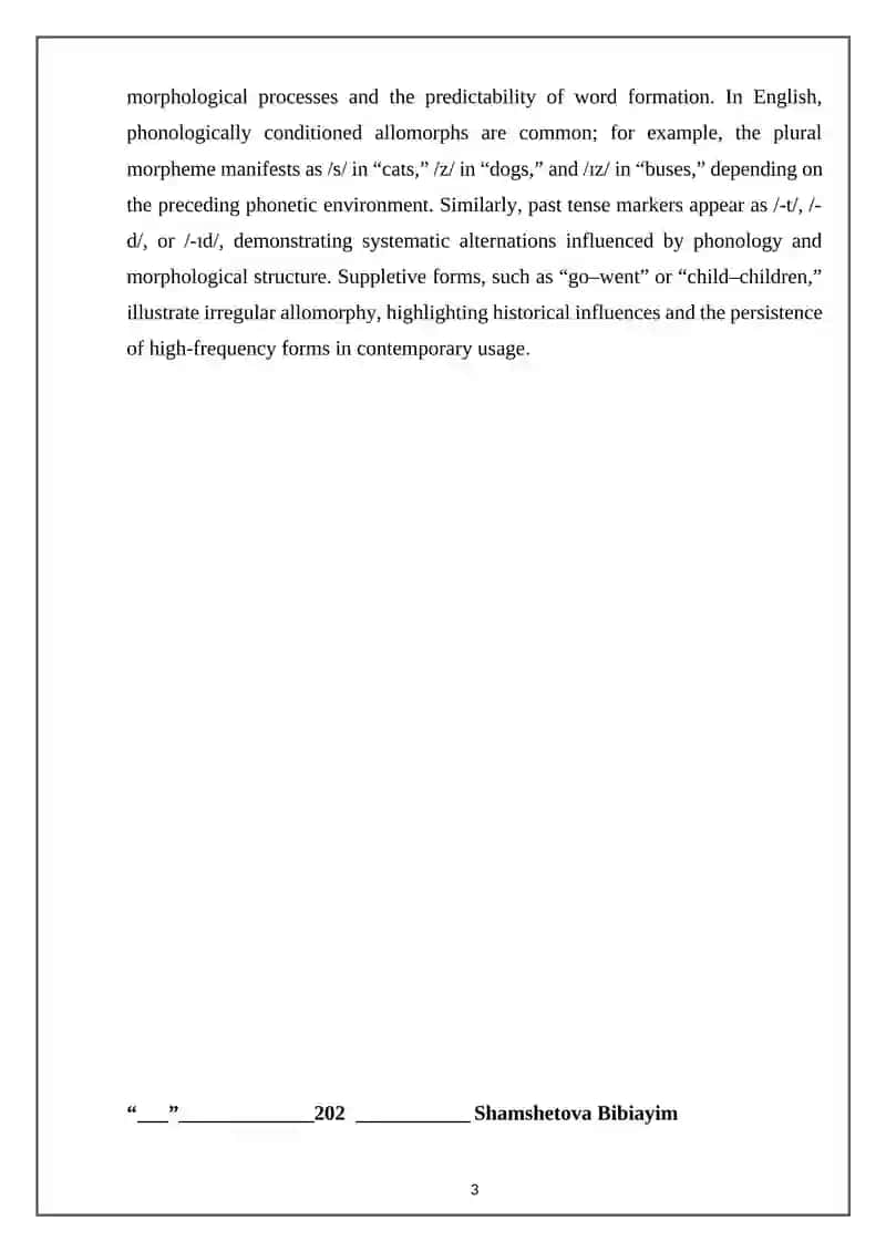 Morpheme Analysis 3