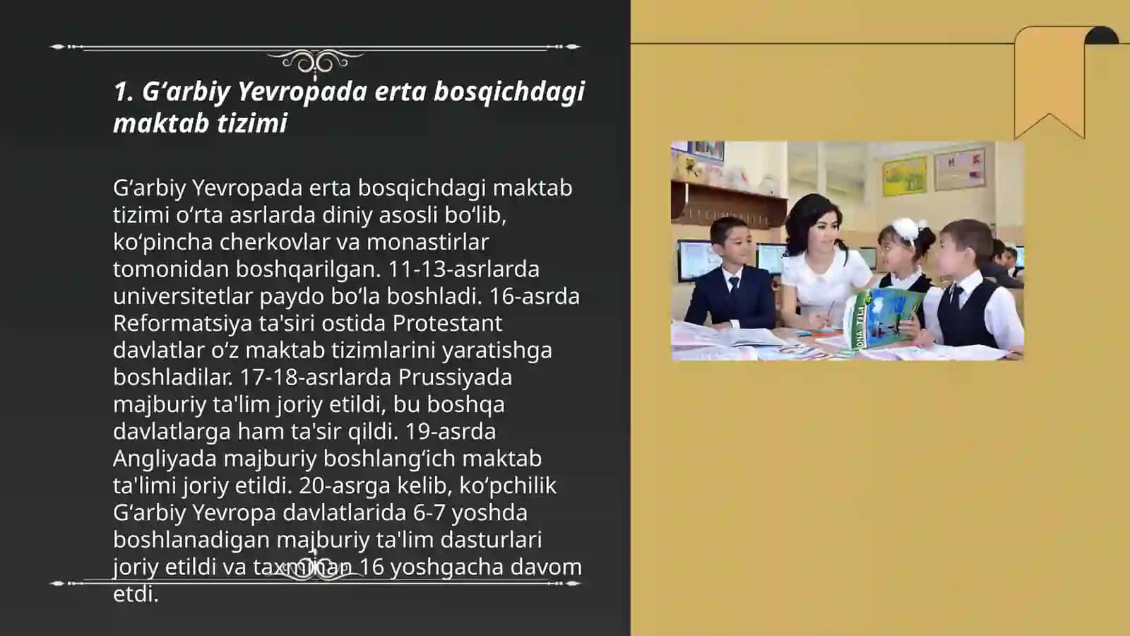 Gʻarbiy Yevropada erta bosqichdagi maktab tizimi 3