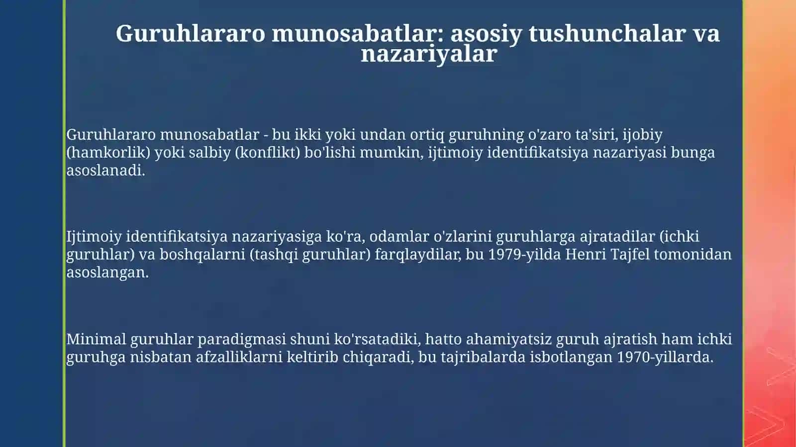 Guruhlararo munosabatlar: asosiy tushunchalar va nazariyalar 3