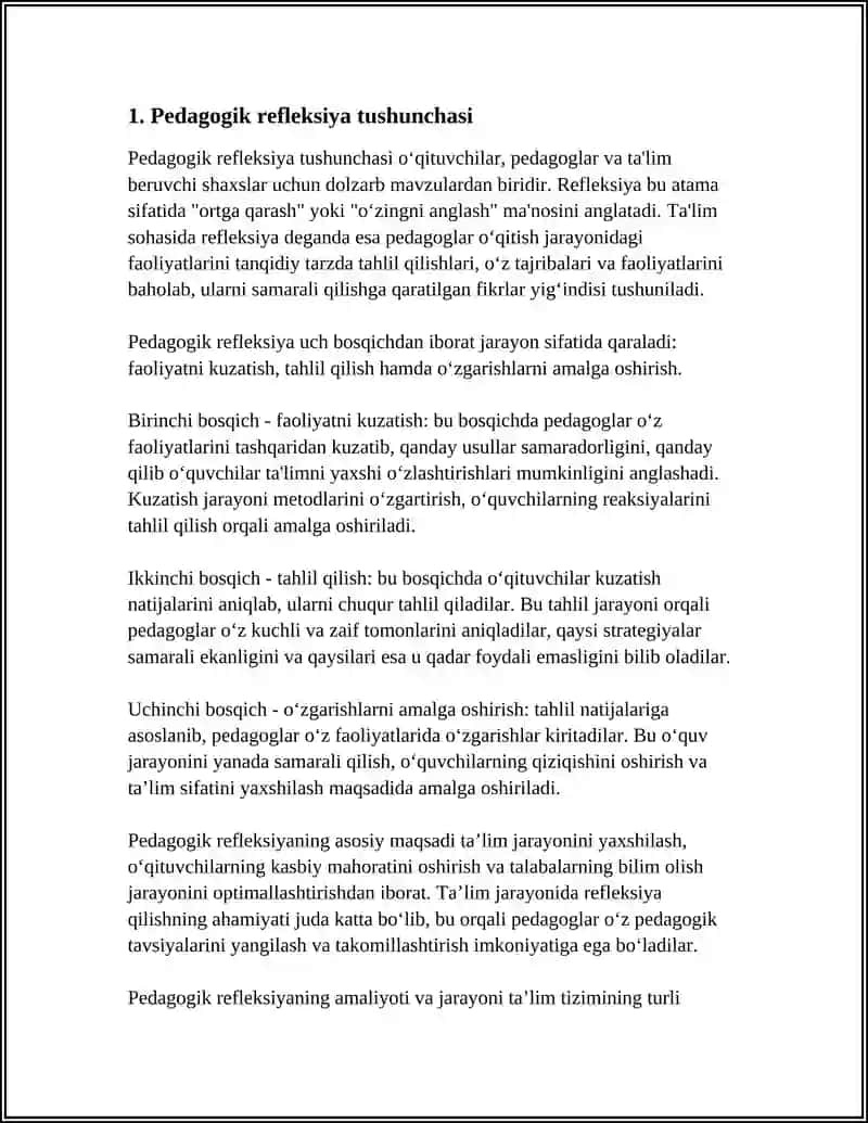OQITUVCHINING KASBIY MAHORATINI RIVOJLANTRISHDA PEDAGOGIK REFLIKASINING AHAMYATI 3
